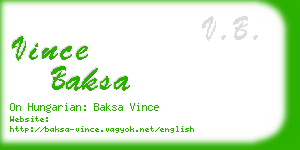 vince baksa business card